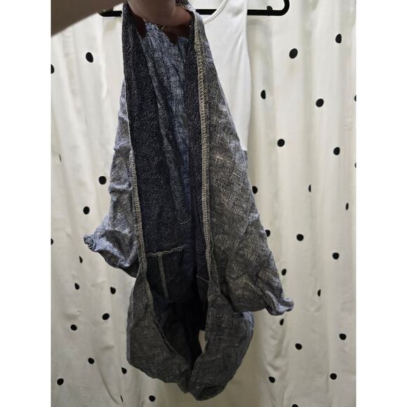 Carry Me Paris 100% linen bubble hem dress pockets small - Picture 6 of 10